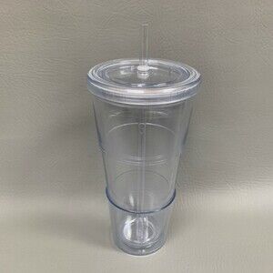 NFL 22 Ounces Clear Plastic Tumbler Cup Double Wall Insulated BPA Free Eco 7 7/8